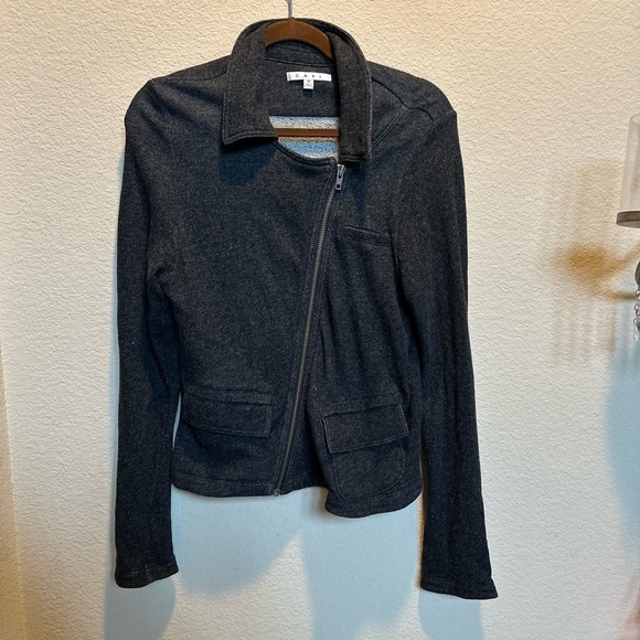 CAbi Gray Blazer Asymmetrical Zip-Up Jacket - Picture 2 of 8